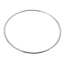 Bracelet jonc en argent rhodié fil rond 2,5 mm