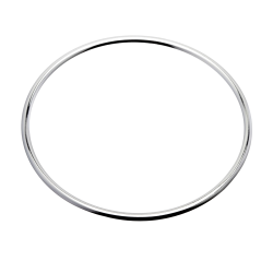 Bracelet jonc en argent rhodié fil rond 3,5 mm