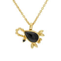 Collier en plaqué or et oxydes zirconium, scorpion