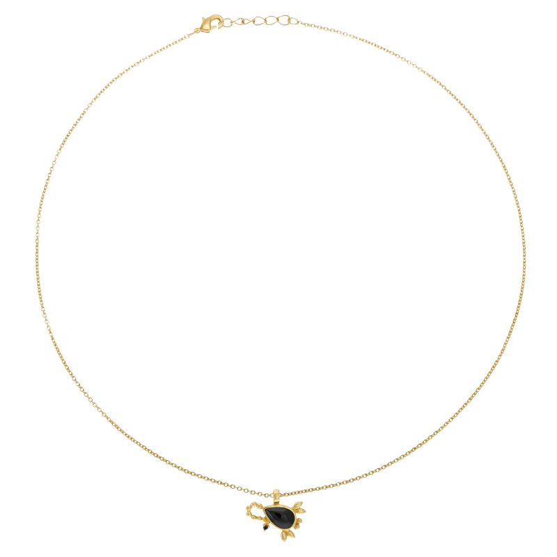 Collier en plaqué or et oxydes zirconium, scorpion