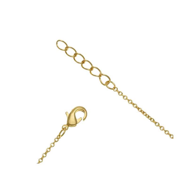 Collier en plaqué or, oxydes de zirconium et verre, verseau