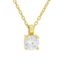 Collier en plaqué or et oxyde de zirconium