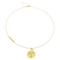 Collier en plaqué or et oxydes de zirconium, bélier