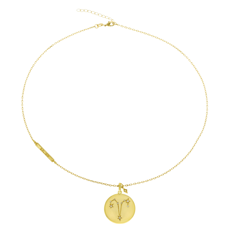 Collier en plaqué or et oxydes de zirconium, bélier