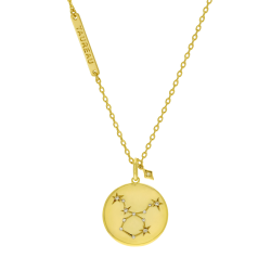 Collier en plaqué or et oxydes de zirconium, taureau
