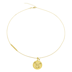 Collier en plaqué or et oxydes de zirconium, taureau