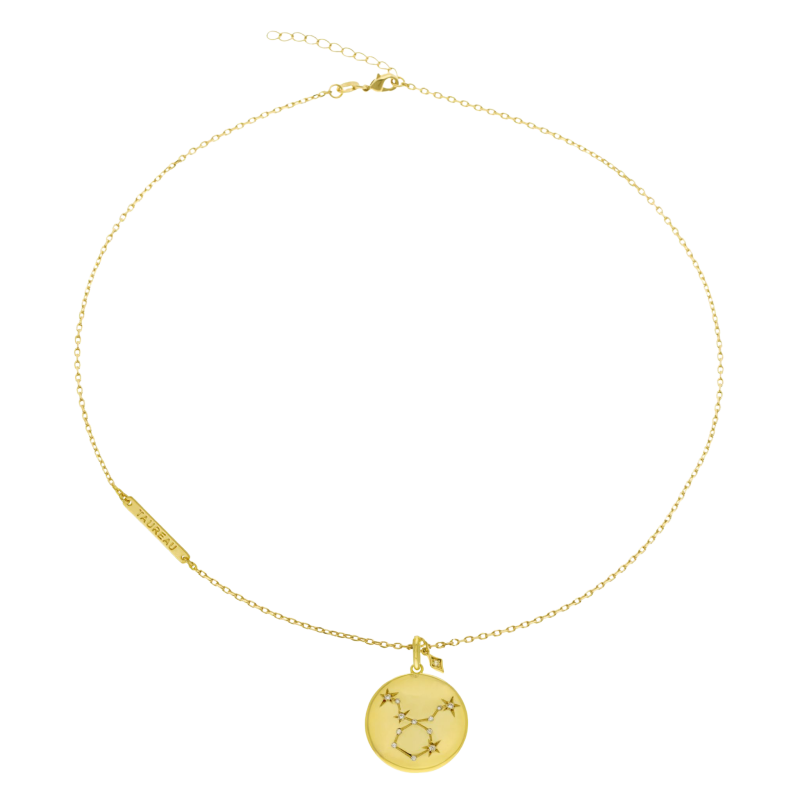 Collier en plaqué or et oxydes de zirconium, taureau
