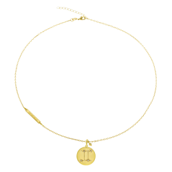 Collier en plaqué or et oxydes de zirconium, gemeaux