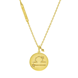 Collier en plaqué or et oxydes de zirconium, balance