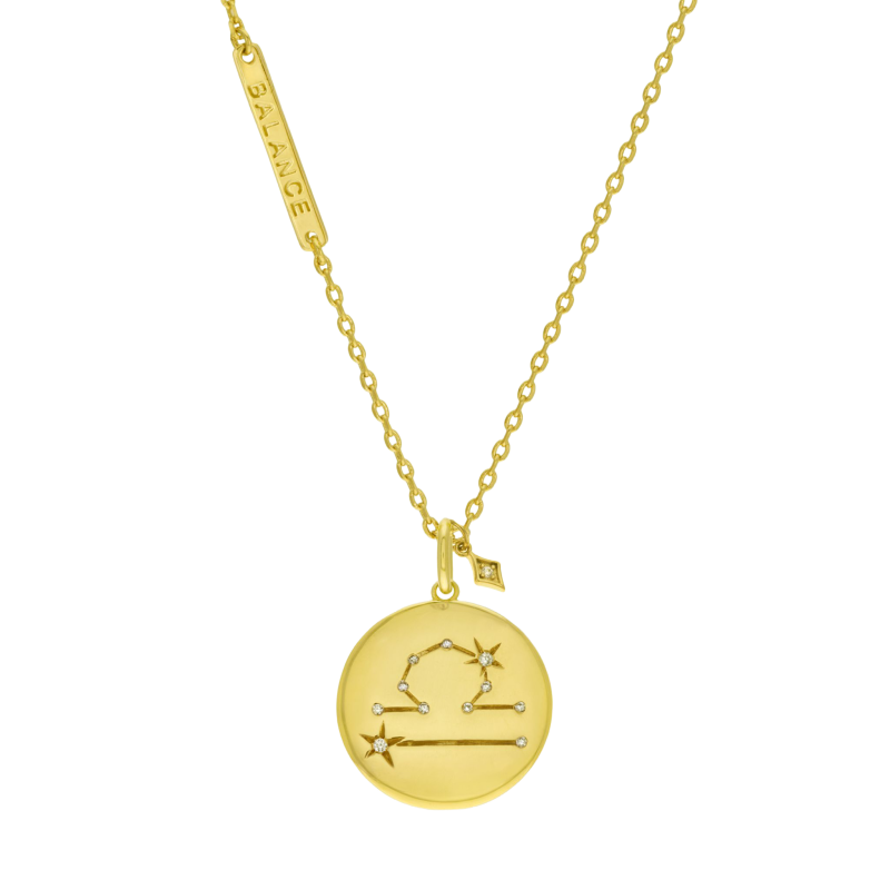 Collier en plaqué or et oxydes de zirconium, balance