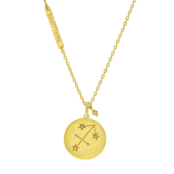 Collier en plaqué or et oxydes de zirconium, sagittaire