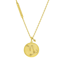 Collier en plaqué or et oxydes de zirconium, capricorne
