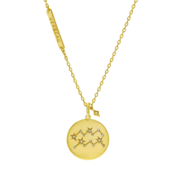 Collier en plaqué or et oxydes de zirconium, verseau