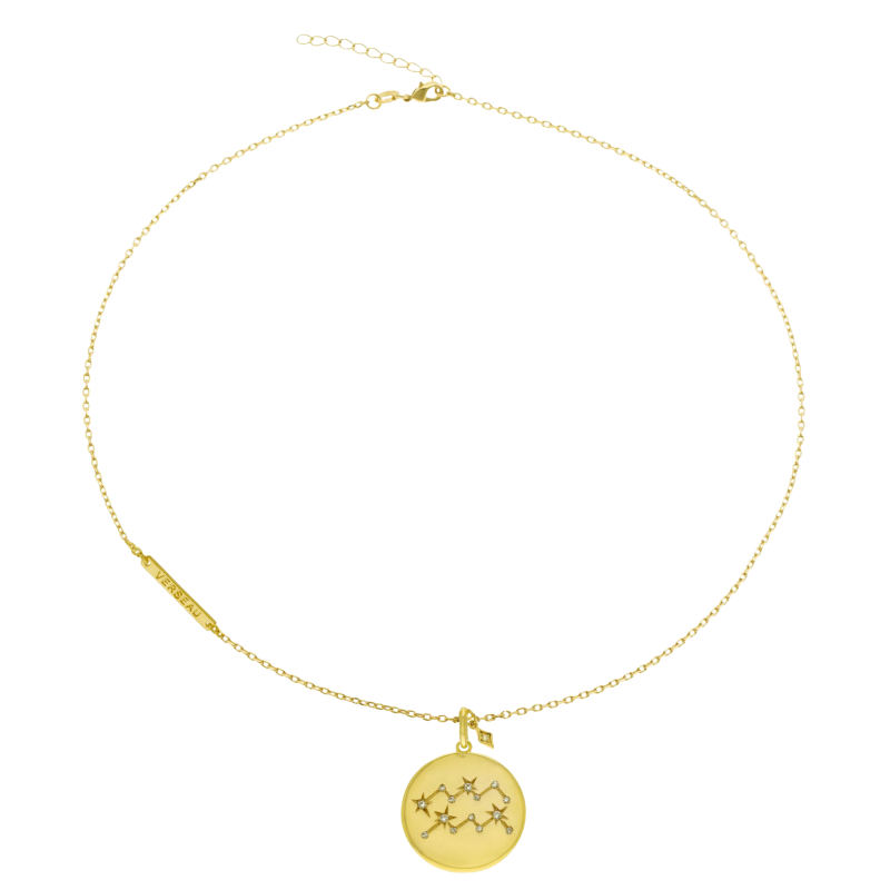 Collier en plaqué or et oxydes de zirconium, verseau