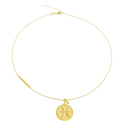 Collier en plaqué or et oxydes de zirconium, poissons