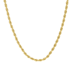 Collier en plaqué or, maille corde