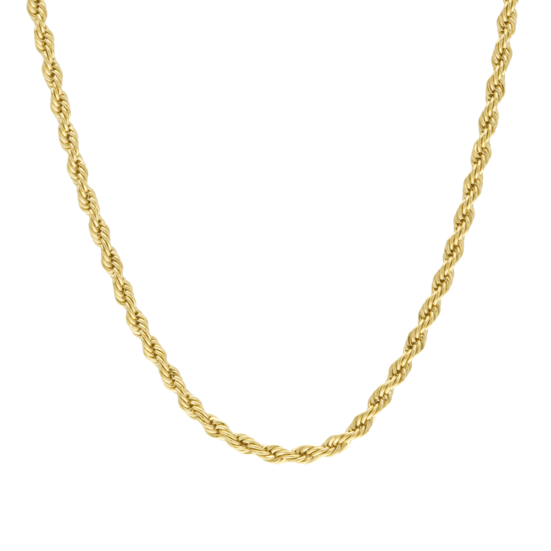 Collier en plaqué or, maille corde