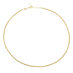 Collier en plaqué or, maille corde