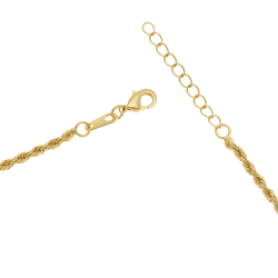 Collier en plaqué or, maille corde