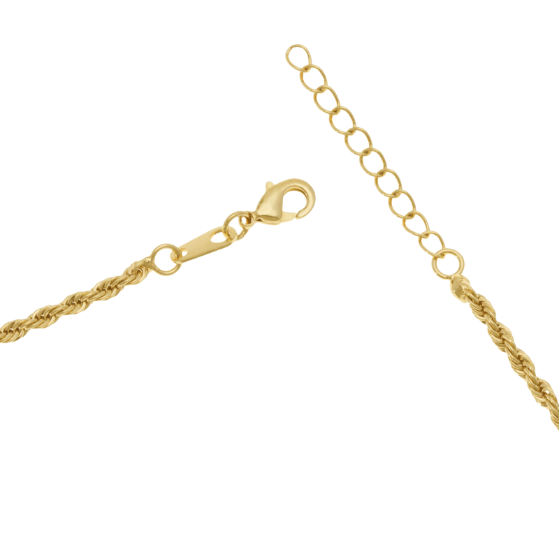Collier en plaqué or, maille corde