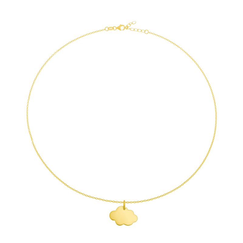 Collier en plaqué or, nuage