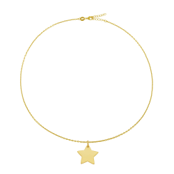 Collier en plaqué or, étoile 20 mm