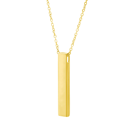 Collier en plaqué or, plaque verticale 3.2 mm