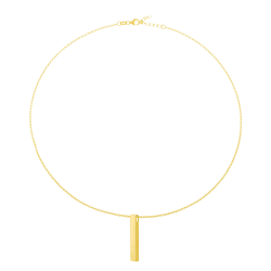 Collier en plaqué or, plaque verticale 3.2 mm