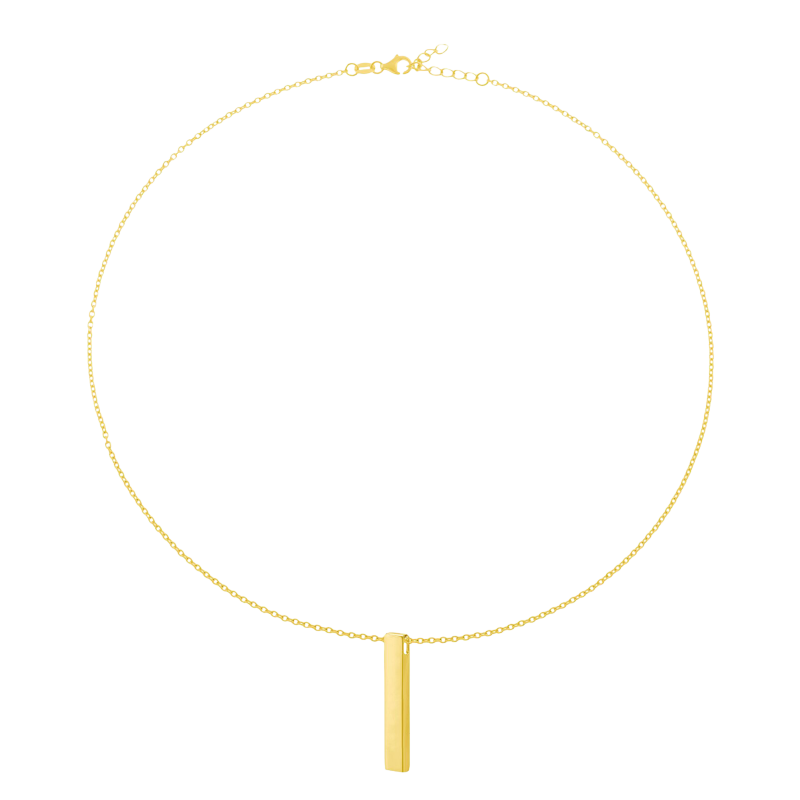 Collier en plaqué or, plaque verticale 3.2 mm