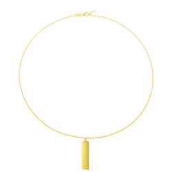 Collier en plaqué or, plaque verticale 10mm