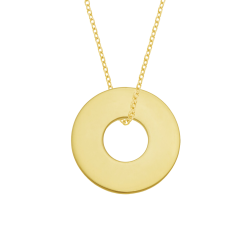 Collier en plaqué or, anneau 20mm