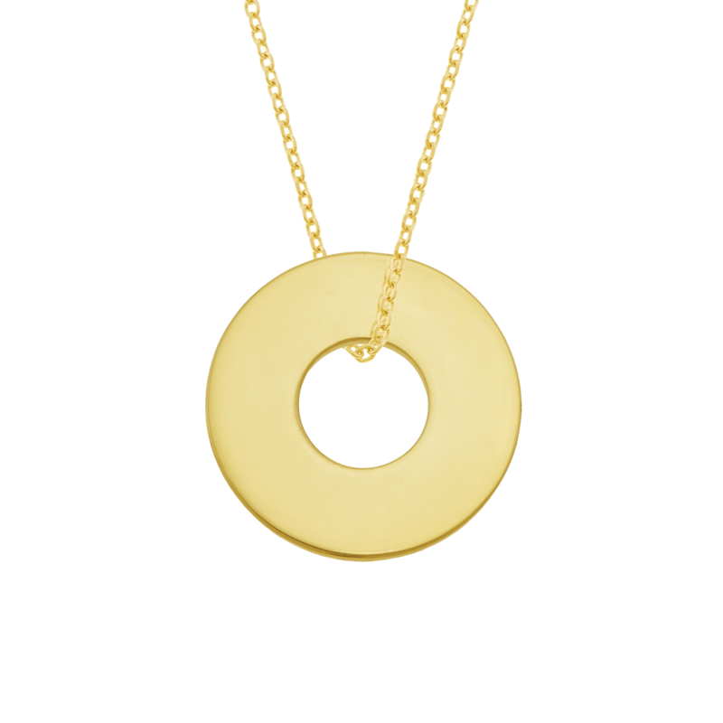 Collier en plaqué or, anneau 20mm