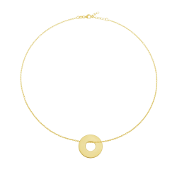 Collier en plaqué or, anneau 20mm