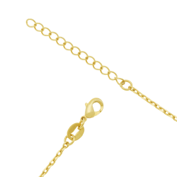 Collier en plaqué or, plaque ronde 19,5 mm