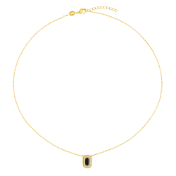 Collier en plaqué or, oxydes de zirconium et laque