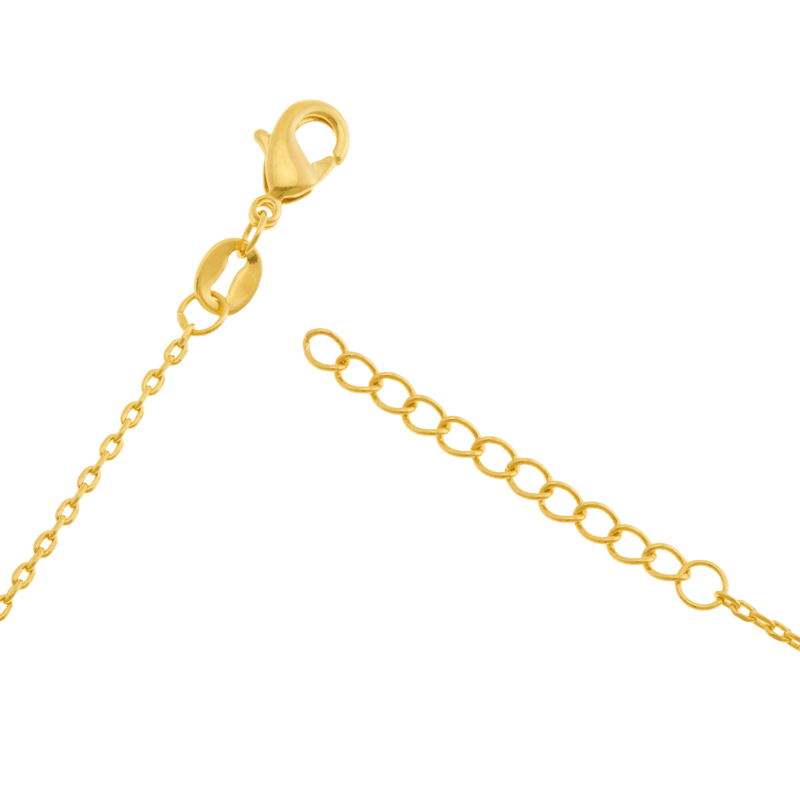 Collier en plaqué or, oxydes de zirconium et laque