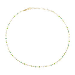 Collier en plaqué or et pierres synthétiques