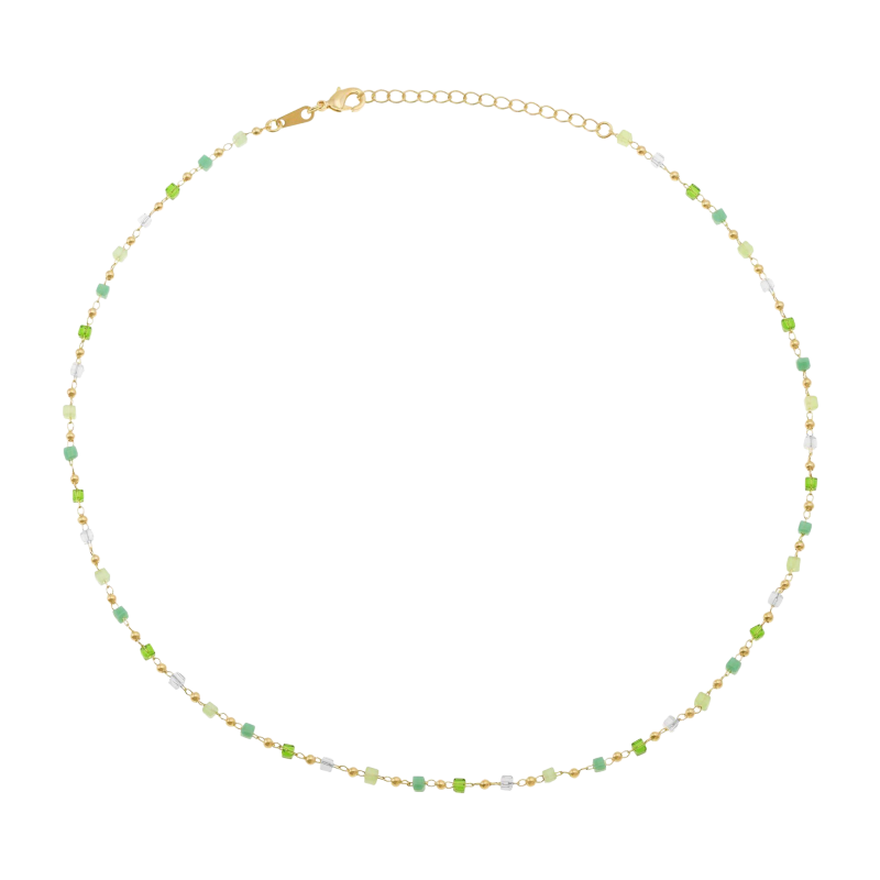 Collier en plaqué or et pierres synthétiques