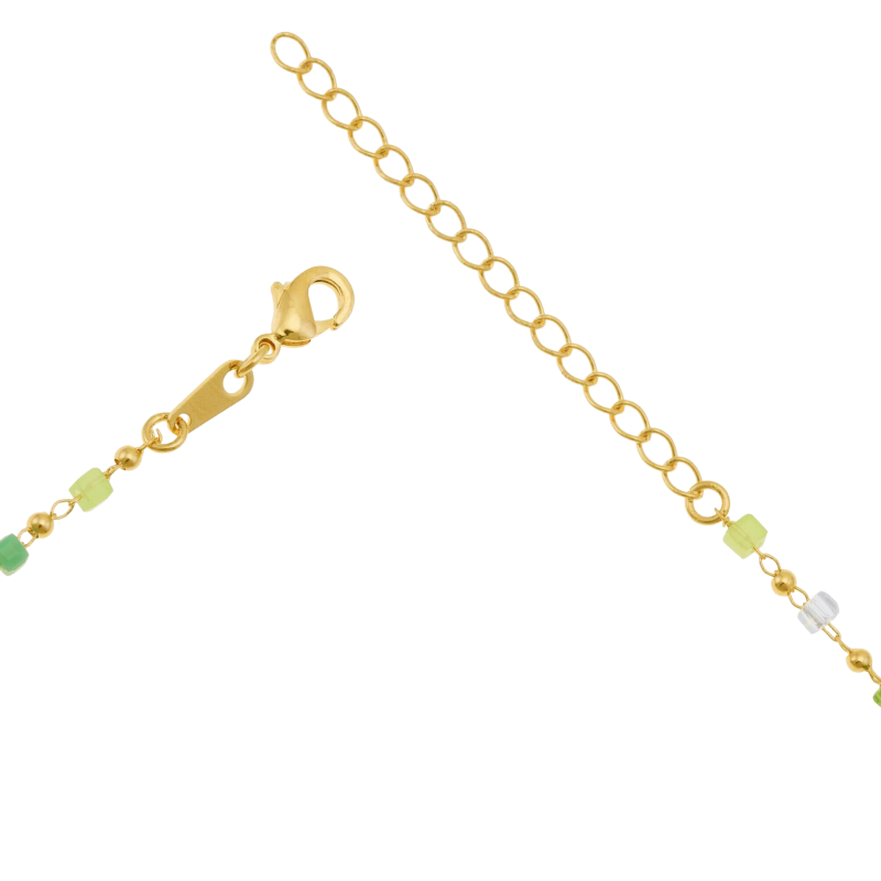 Collier en plaqué or et pierres synthétiques