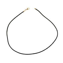 Collier en plaqué or cordon en coton noir