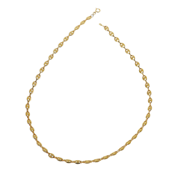 Collier en plaqué or maille grain de café