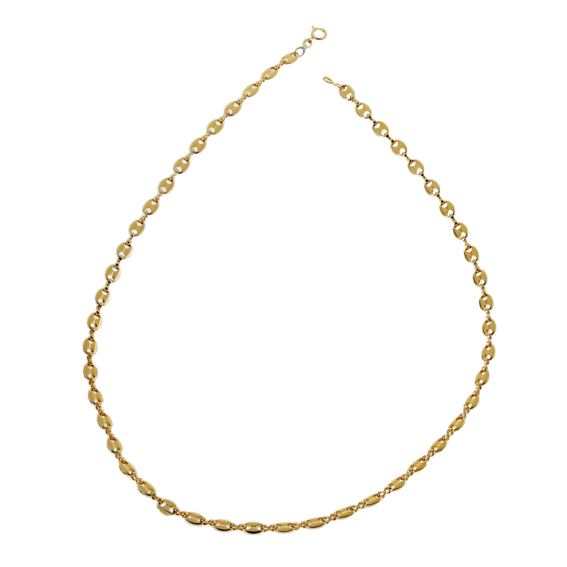 Collier en plaqué or maille grain de café
