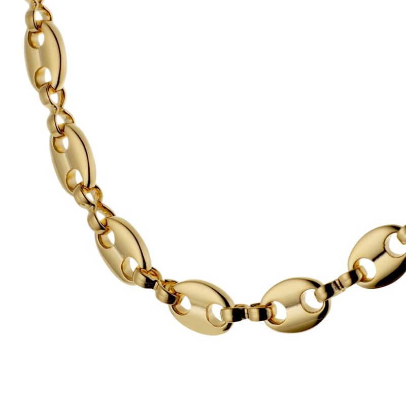 Collier en plaqué or maille grain de café