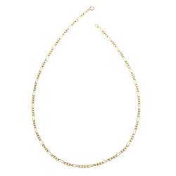 Collier en plaqué or maille cheval alternée 1-3