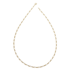 Collier en plaqué or maille cheval alternée 1-1