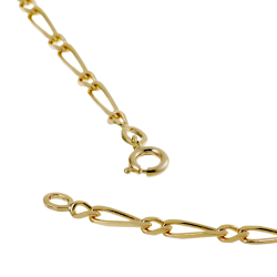 Collier en plaqué or maille cheval alternée 1-1