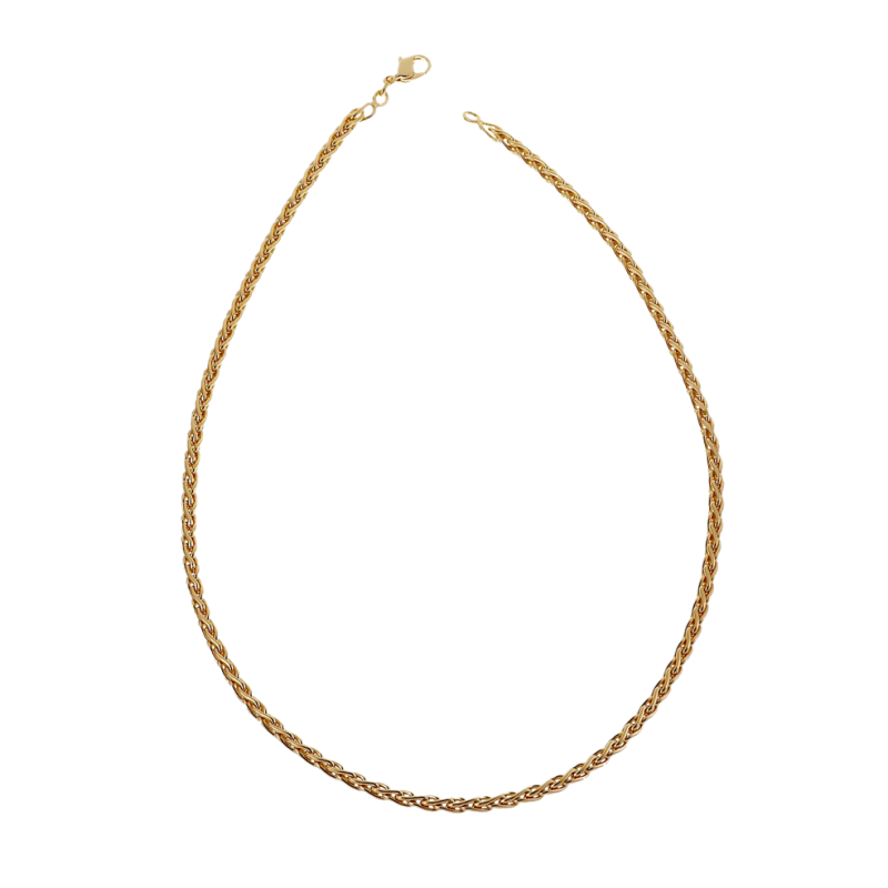 Collier en plaqué or maille palmier