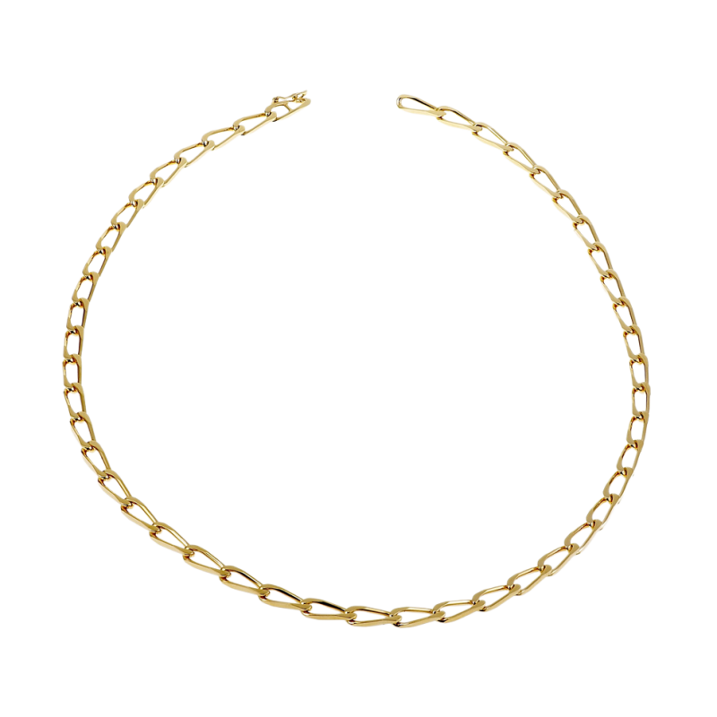 Collier en plaqué or maille cheval