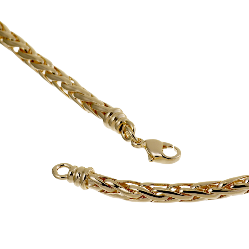 Collier en plaqué or maille palmier chutée