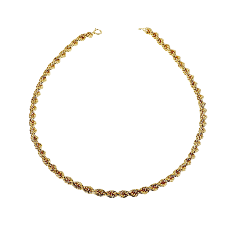 Chaine en plaqué or maille corde